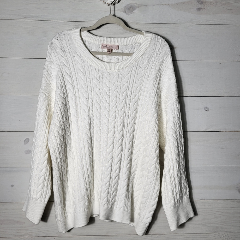 Philosophy Women's Cable Knit Sweater Plus Size Cozy Soft.